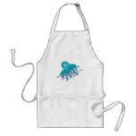 cute green and purple squid aprons