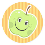 Cute green apple cartoon stickers