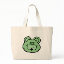 cute green bear face bags