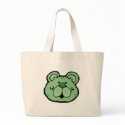 cute green bear face bags