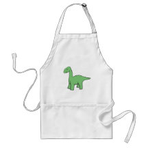 Cute Green Brontosaurus Apron