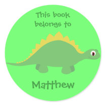 Cute Green Cartoon Dinosaur Stickers