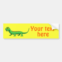 Cute Green Cartoon Lizard Kids Reptile Bumper Sticker