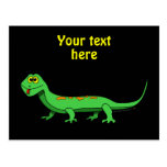 Cute Green Cartoon Lizard Kids Reptile Postcard
