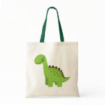 Cute Green Dinosaur Tote Bag