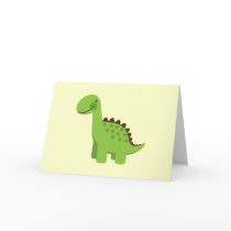 Cute Green Dinosaur Card