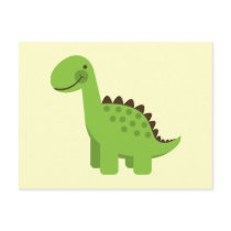 Cute Green Dinosaur Postcard