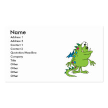 cute green dragon monster creature business card templates
