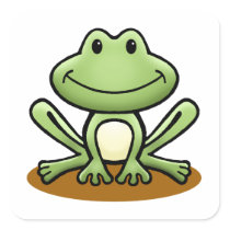 Cute Green Frog Stickers