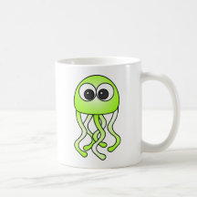 Cute Green Kawaii Jellyfish Mug