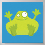 Cute Green Monster Poster posters
