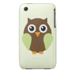 Cute Green Owl Illustration iPhone 3 Case-Mate Case