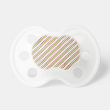Cute Green & Red Retro Stripes Baby Pacifier