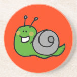 Cute green snail drink coasters
