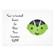 Cute green vampire invites