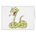 Cute Green Viper Snake Cartoon Shirt cards