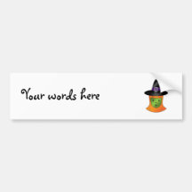 Cute green witch bumper stickers
