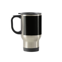Cute grey autumn trees on black background coffee mug