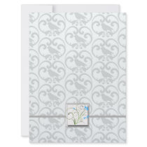 Cute Grey Baroque Anniversary Invite Template