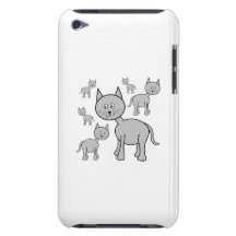 Cute Grey Cats. Cat Cartoon. Barely There iPod Covers