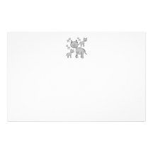 Cute Grey Cats. Cat Cartoon. Custom Stationery