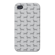 Cute Grey dachshund Dog Pattern iPhone 4 Case