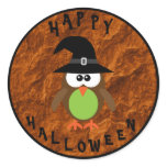 Cute Halloween Owl with Witches Hat stickers