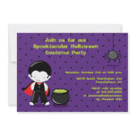 Cute Halloween vampire costume party invitation