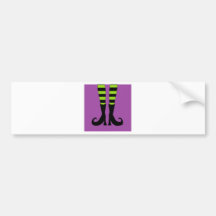 Cute Halloween Witch Feet Bumper Sticker