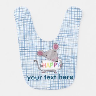 cute hand painted mouse personalized bib