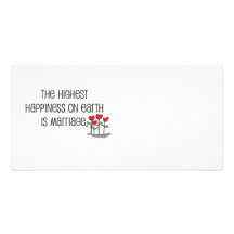 Cute, "Happiness is Marriage" quote Personalized Photo Card