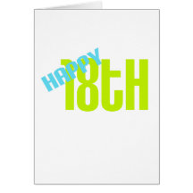 Cute, "Happy 18th" design Card