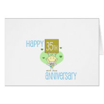 Cute, "Happy 35th Anniversary" design Cards