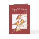 Cute Happy 50th Birthday Song Sparrows cards