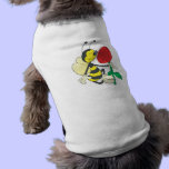 cute happy bee smelling rose pet clothing