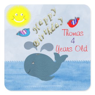 Cute Happy Birthday Personalised Stickers - Labels