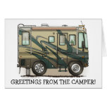 Cute Happy Camper Big RV Coach Motorhome Greeting Card