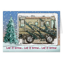 Cute Happy Camper Big RV Coach Motorhome Cards