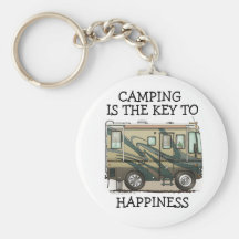 Cute Happy Camper Big RV Coach Motorhome Keychains