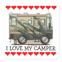 Cute Happy Camper Big RV Coach Motorhome