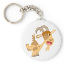 Cute Happy Cartoon Goat Keychain