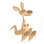 Cute Happy Cartoon Kangaroo  Sticker