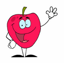 cute happy cartoon red apple character photo sculptures