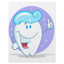 cute happy clean sparkling tooth cartoon character flyers