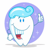 cute happy clean sparkling tooth cartoon character photo cutout