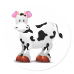 Cute Happy cow cartoon characters stickers