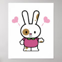 cute happy hearts bunny posters