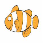 cute happy little clown fish cartoon character photo sculptures