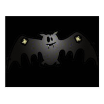 CUTE & HAPPY PATCHY BAT POST CARDS
