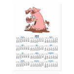 cute happy pink pig in mud cartoon business card templates